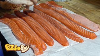 서울 노량진 수산시장 / 생선해체 오로시(광어, 숭어, 도미, 연어) How to fillet Fish (Flatfish, Gray Mullet, Sea Bream, Salmon)