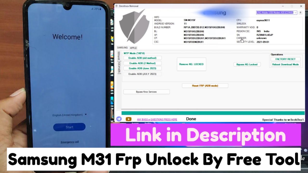 Samsung M31 Frp Unlock By Free Tool || All Samsung Free Samsung M31 Frp Unlock By Free Tool || All Samsung Free