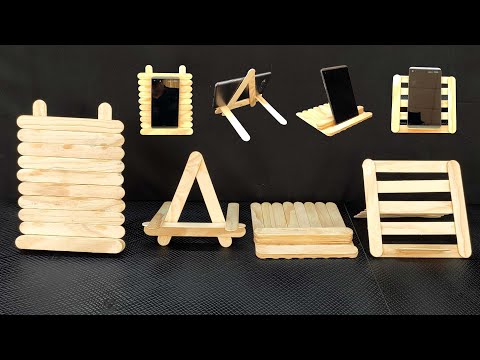 Làm 4 Giá Đỡ Điện Thoại Que Kem ( 4 Ways To Make a Phone Holder With Popsicle Sticks )