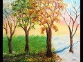 How to Paint Trees of all Four Seasons ~ Acrylic ~ Part 2