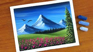 Easy Oil Pastel Mountain Landscape Painting For Beginners Oil Pastel Drawing