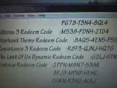 unused psn codes list 2020