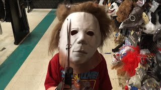 spirit halloween 2018 creepy mask show michael myers leatherface granny chainsaw prop