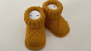 Çok kolay bebek patik yapımı #babybooties #knitting #babyshoes