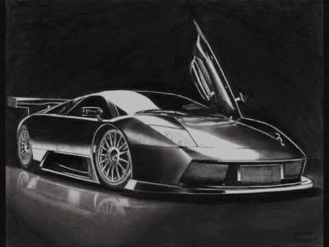Lamborghini Murcielago R-GT pencil drawing - YouTube
