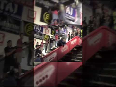 SLIDING A KINKED HANDRAIL ON YOUR HEAD #SHORTS
