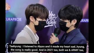 [Eng Sub] BTS Backstage Interview - Taehyung to Jin @ Golden Disk Awards 2021 - 