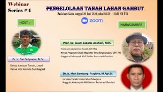 Webinar CoE Place series #4 : Pengelolaan Tanah Lahan Gambut