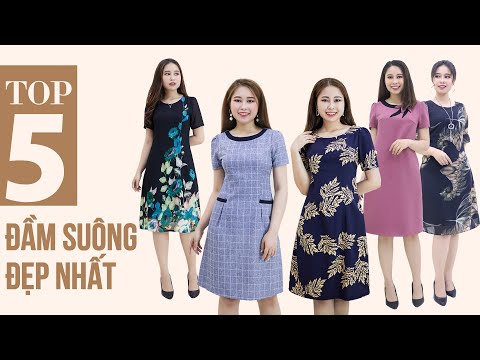TOP 5 Mẫu Đầm Suông Đẹp Nhất 2020 - Đầm Trung Niên Dành Cho Người Mập