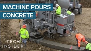 Machine Pours Concrete Perfectly Machine Pours Concrete Perfectly