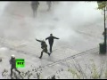 Action video of Greece riots as fire bombs, stones fly in Athens