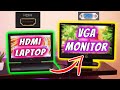 How to Connect HDMI Laptop to VGA Monitor? All Problems are Solved! (Hindi)