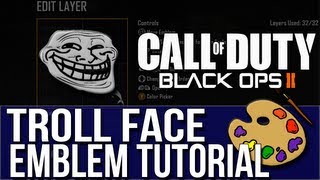 Troll Face Emblem Tutorial Funny Black Ops 2 Emblems