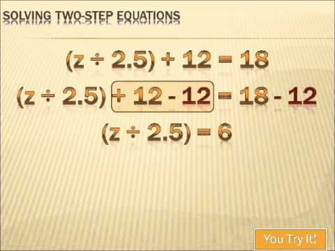 Algebra - Solving Two-Step Equations: 6th grade math - YouTube