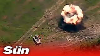 Russian Soldiers Flee After Being Hit By Ukrainian Artillery