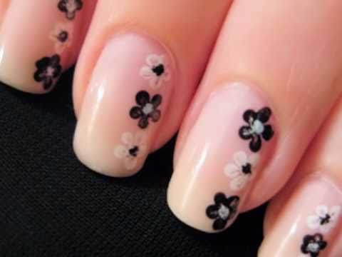 Simple and easy flower nail art design. Suitable for beginners