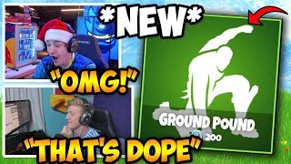 STREAMERS REACT TO *NEW* GROUND POUND EMOTE/DANCE!! | Fortnite FUNNY & INSANE Moments