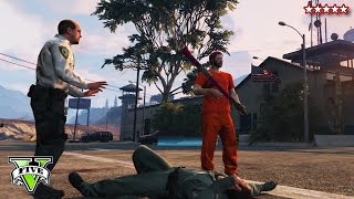 GTA 5 PRISON BREAK & COP CHASE!!! - GTA Online Prison Getaway & Robberies! (GTA PS4 Funny Moments)