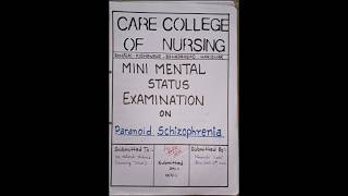 Mini Mental Status Extion On Schizophrenia Gnm