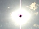 blind deaf disabled man looks at the sun