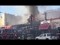 FDNY Fighting A Huge 5th Alarm Fire With Heavy Fire & Collapse In 4 Tax Payers On University Ave