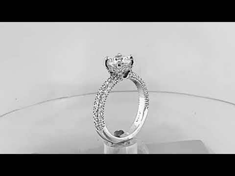 Platinum Hidden Halo Diamond Engagement Ring, Unique 1.71 Carat GIA Certified Micro Pave Handmade Platinum Hidden Halo Diamond Engagement Ring, Unique 1.71 Carat GIA Certified Micro Pave Handmade