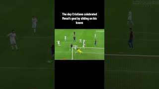 Cristiano Celebrated Messis Goal By Sliding On His Knees