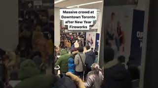Mive Crowd At Toronto Downtown After Newyear Fireworks