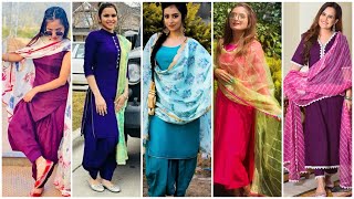 Plain Suit With Contrast Duppata Colour Combination For Punjabi Suits 2020