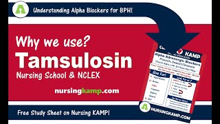 Why use Alpha Blockers for BPH Cardiac medication Tamsulosin Nursing KAMP NCLEX MEDS