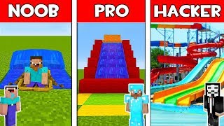 Minecraft - NOOB vs PRO vs HACKER : WATER SLIDE in Minecraft ! AVM SHORTS Animation
