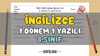 8. Sınıf İngilizce 1.Dönem 1.Yazılı Soruları #2023