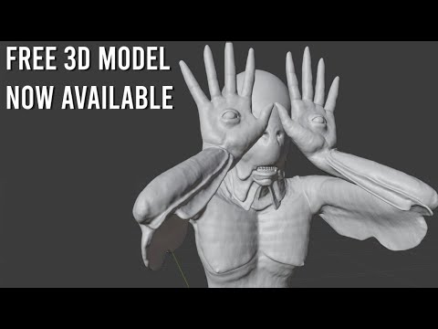 Blender sculpting Pale Man Timelapse FREE 3D PRINT MODEL – (Download in description)
