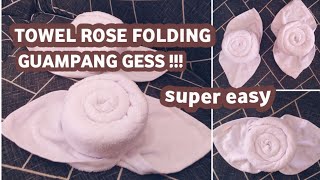 How to make a rose using towel | towel rose | towel folding | Bunga mawar dari h