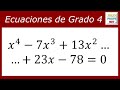 Solución de una Ecuación de cuarto grado
