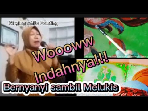 Mural Lukisan dinding kamar bunga Alamanda berikut cara melukis sambil bernyanyi lagu  Alamanda.