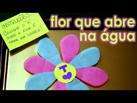 Cartão da flor de origami que abre na água (cartão para o Dia das Mães)