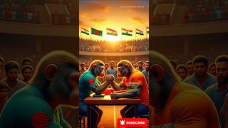 Bangladeshi Monkey Vs Indian Monkey Funny Story Bangladesh Vs India Monkey Fight Who Will Win?