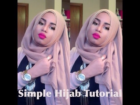 Easy Simple Hijab Tutorial No Pins or Scrunchie! - YouTube