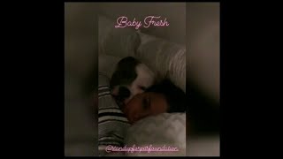 Jessica Parker Kennedy Sleeping With Her Dog