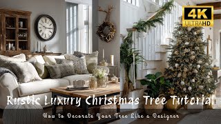 How To Decorate Your Tree Like A Designer Rustic Luxury Christmas Tree Tutorial 4K