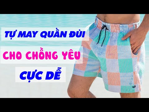 084 - TỰ HỌC CẮT MAY QUẦN ĐÙI NAM ĐƠN GIẢN : Mẫu quần lưng thun dây rút có túi chéo