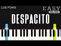 Luis Fonsi - Despacito ft. Daddy Yankee | SLOW EASY Piano Tutorial