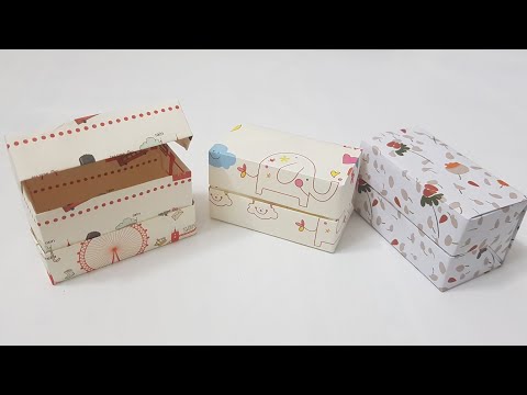 Cách gấp hộp quà có nắp hình chữ nhật bằng giấy-how to make paper gift box-gấp xếp giấy-paper craft