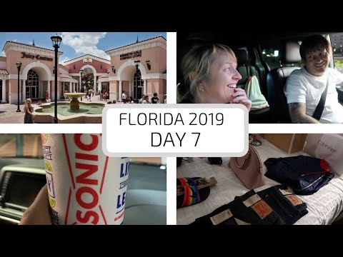 FLORIDA VLOG - 2019 - Day 7 - INTERNATIONAL PREMIUM OUTLETS - PANERA BREAD - SONIC DRIVE THRU