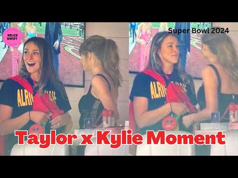 Taylor Swift & Kylie Moment at the VIP suite ahead of Super Bowl for Travis Kelce with Swift Family