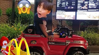 McDonalds Drive Thru Prank!! Power Wheels Ride On Car Pretend Play #JaiBistaShow