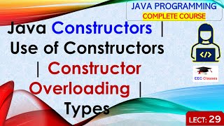 Constructors in Java, Constructor Overloading, Types of Java Constructors Constructors in Java, Constructor Overloading, Types of Java Constructors