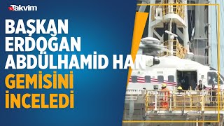 Başkan Erdoğanın Helikopteri Abdülhamid Han Gemisine Indi