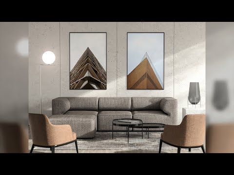 Modern Poster Mockup Vol.7 Speedart Photoshop cinema4D RedshiftRender